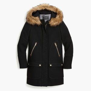 J.Crew NWT Chateau Parka Black Petite 00P coat